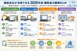 建設会社が活用できる2026年度補助金まとめ